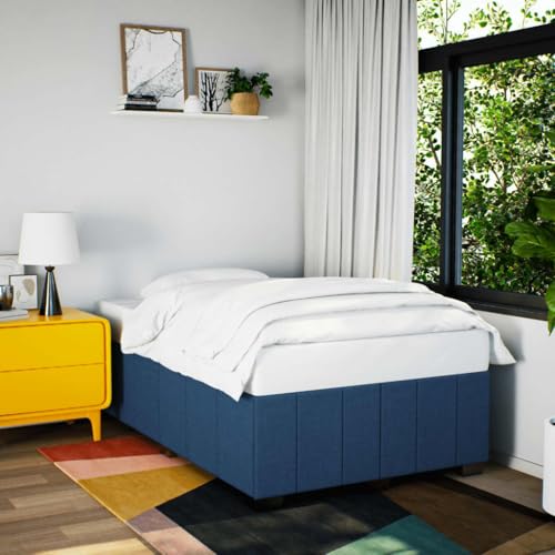 Qnhdfrt Bettgestell Blau 120x200 cm mit Lattenrost aus strapazierfähigem Polyester Stoff und massivem Kiefernholz für erholsamen Schlaf in jedem Zimmer Qnhdfrt Bettgestell Blau 120x200 cm mit Lattenrost aus strapazierfähigem Polyester Stoff und massivem Kiefernholz für erholsamen Schlaf in jedem Zimmer von Qnhdfrt