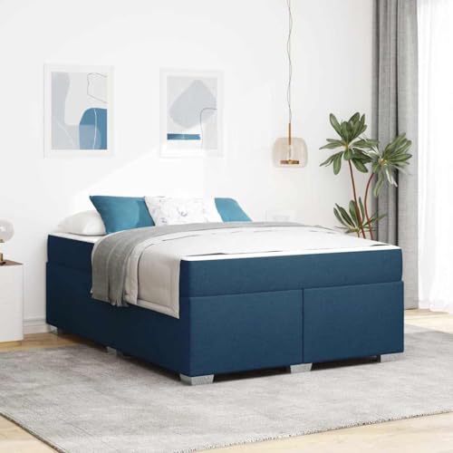 Qnhdfrt Bettgestell Blau 140 x 200 cm Modernes Design mit Hochdichter Schaumstoffmatratze Robuster Holzwerkstoffrahmen für Schlafzimmer Gästebett und Jugendbett Qnhdfrt Bettgestell Blau 140 x 200 cm Modernes Design mit Hochdichter Schaumstoffmatratze Robuster Holzwerkstoffrahmen für Schlafzimmer Gästebett und Jugendbett von Qnhdfrt
