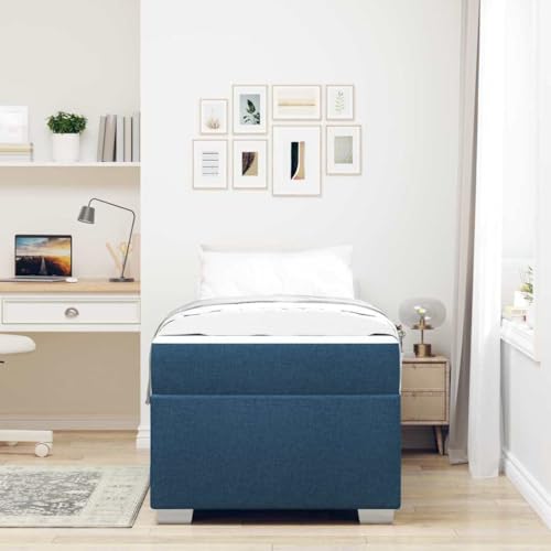 Qnhdfrt Bettgestell Blau 80 x 200 cm Modernes Design mit Hochdichter Schaumstoffmatratze Robuster Holzwerkstoffrahmen für Schlafzimmer Jugendzimmer und Gästebett Qnhdfrt Bettgestell Blau 80 x 200 cm Modernes Design mit Hochdichter Schaumstoffmatratze Robuster Holzwerkstoffrahmen für Schlafzimmer Jugendzimmer und Gästebett von Qnhdfrt