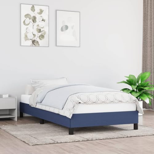 Qnhdfrt Bettgestell Blau 80x200 cm Stoff Bezug mit Sperrholzlatten Robustes Daybed für Schlafzimmer Gästebett oder Jugendzimmer von Qnhdfrt