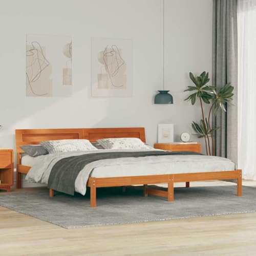 Qnhdfrt Bettgestell Braun 200 x 200 cm Massivholz mit LED Beleuchtung – Modernes Plattformbett mit Stabiler Kiefernkonstruktion und romantischer Atmosphäre für Schlafzimmer Qnhdfrt Bettgestell Braun 200 x 200 cm Massivholz mit LED Beleuchtung – Modernes Plattformbett mit Stabiler Kiefernkonstruktion und romantischer Atmosphäre für Schlafzimmer von Qnhdfrt