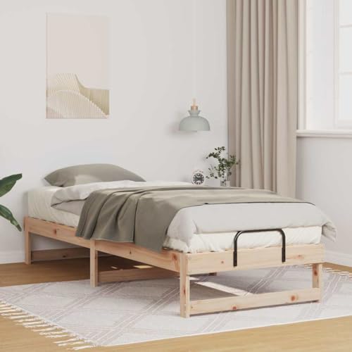 Qnhdfrt Bettgestell Braun 80 x 200 cm Massivholz Kiefer Plattformbett mit Tragegriffen Minimalistisches Design für Schlafzimmer und Gästezimmer Qnhdfrt Bettgestell Braun 80 x 200 cm Massivholz Kiefer Plattformbett mit Tragegriffen Minimalistisches Design für Schlafzimmer und Gästezimmer von Qnhdfrt