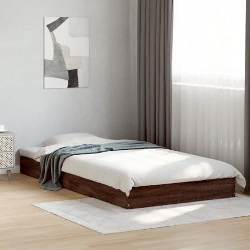 Qnhdfrt Bettgestell Braun Eiche 100x200 cm Modernes Design mit Robusten Sperrholzlatten und Langlebigem Holzwerkstoff für Erholsamen Schlaf im Schlafzimmer Qnhdfrt Bettgestell Braun Eiche 100x200 cm Modernes Design mit Robusten Sperrholzlatten und Langlebigem Holzwerkstoff für Erholsamen Schlaf im Schlafzimmer von Qnhdfrt