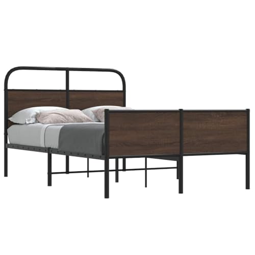 Qnhdfrt Bettgestell Braun Eichen-Optik 120x200 cm Stahl Bett mit Lattenrost Robuste Metallkonstruktion für Schlafzimmer Gästebett und Tagesbett Qnhdfrt Bettgestell Braun Eichen-Optik 120x200 cm Stahl Bett mit Lattenrost Robuste Metallkonstruktion für Schlafzimmer Gästebett und Tagesbett von Qnhdfrt