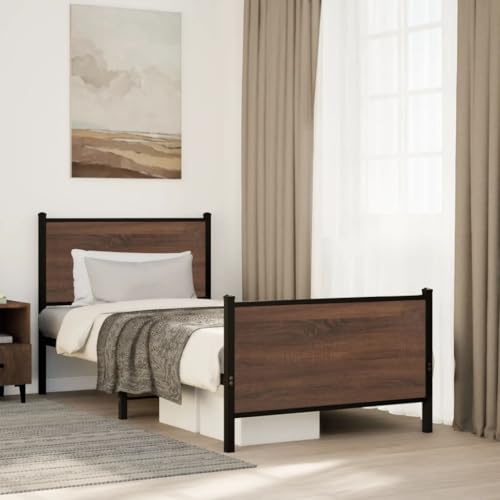 Qnhdfrt Bettgestell Braun Eichen-Optik 90x190 cm Stabiles Metallbett mit Lattenrost und Stauraum Robustes Design für Schlafzimmer Gästebett und Jugendzimmer Qnhdfrt Bettgestell Braun Eichen-Optik 90x190 cm Stabiles Metallbett mit Lattenrost und Stauraum Robustes Design für Schlafzimmer Gästebett und Jugendzimmer von Qnhdfrt