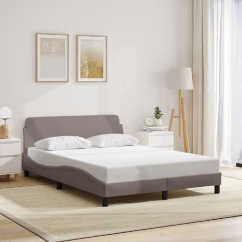 Qnhdfrt Bettgestell Dover Taupe 140x190 cm mit Kopfteil aus strapazierfähigem Stoff und wellenförmigem Design Modernes Schlafzimmer-Element für erholsamen Schlaf Qnhdfrt Bettgestell Dover Taupe 140x190 cm mit Kopfteil aus strapazierfähigem Stoff und wellenförmigem Design Modernes Schlafzimmer-Element für erholsamen Schlaf von Qnhdfrt