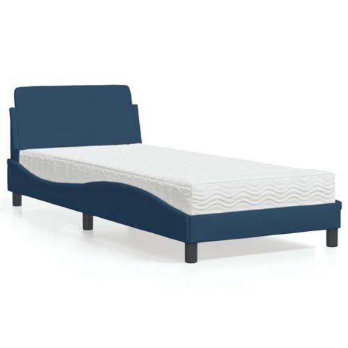Qnhdfrt Bettgestell Dover mit Matratze Blau 90x200 cm Stoff Modernes Design mit Wellenoptik H2 H3 Härtegrad für erholsamen Schlaf Qnhdfrt Bettgestell Dover mit Matratze Blau 90x200 cm Stoff Modernes Design mit Wellenoptik H2 H3 Härtegrad für erholsamen Schlaf von Qnhdfrt
