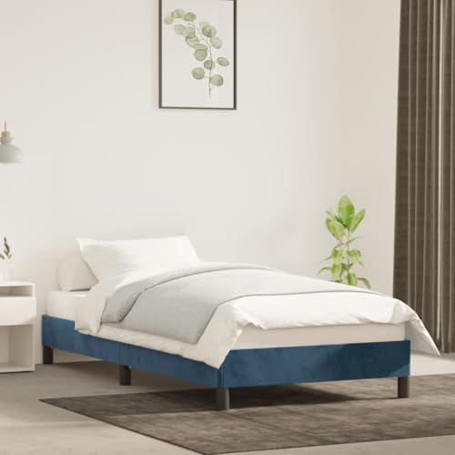 Qnhdfrt Bettgestell Dunkelblau 90x200 cm Samt mit Sperrholzlatten und stabilen Stützbeinen für erholsamen Schlaf im Schlafzimmer oder Gästezimmer Qnhdfrt Bettgestell Dunkelblau 90x200 cm Samt mit Sperrholzlatten und stabilen Stützbeinen für erholsamen Schlaf im Schlafzimmer oder Gästezimmer von Qnhdfrt