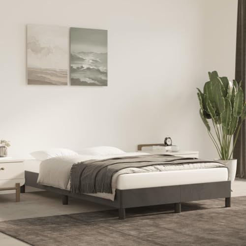 Qnhdfrt Bettgestell Dunkelgrau 120x200 cm Samt Modernes Design mit Stabilen Stützbeinen und Sperrholzlatten für Erholsamen Schlaf Gästebett oder Heimbett Qnhdfrt Bettgestell Dunkelgrau 120x200 cm Samt Modernes Design mit Stabilen Stützbeinen und Sperrholzlatten für Erholsamen Schlaf Gästebett oder Heimbett von Qnhdfrt