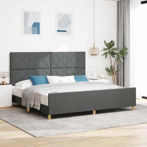 Qnhdfrt Bettgestell Dunkelgrau 200x200 cm Modernes Holz Bett mit Minimalistischem Design Robuste Struktur für Langlebigkeit Perfekt für Schlafzimmer Erwachsener Qnhdfrt Bettgestell Dunkelgrau 200x200 cm Modernes Holz Bett mit Minimalistischem Design Robuste Struktur für Langlebigkeit Perfekt für Schlafzimmer Erwachsener von Qnhdfrt