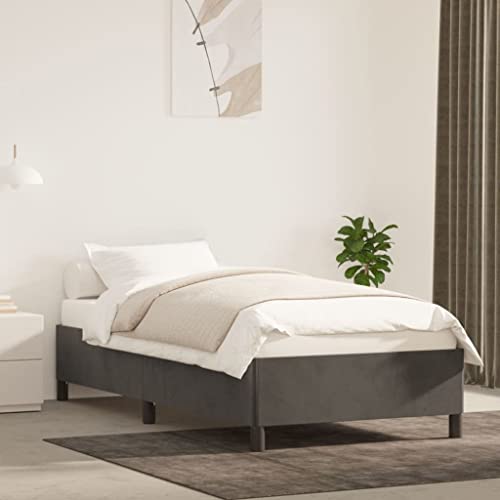 Qnhdfrt Bettgestell Dunkelgrau 90x200 cm Samt Modernes Design mit Stabilen Stützbeinen und Sperrholzlatten für Erholsamen Schlaf Geeignet für Schlafzimmer und Gästebett Qnhdfrt Bettgestell Dunkelgrau 90x200 cm Samt Modernes Design mit Stabilen Stützbeinen und Sperrholzlatten für Erholsamen Schlaf Geeignet für Schlafzimmer und Gästebett von Qnhdfrt