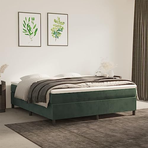 Qnhdfrt Bettgestell Dunkelgrün 180x200 cm Samt Polsterbett mit Stabilen Stützbeinen und Sperrholzlatten Modernes Design für Schlafzimmer Gästebett oder Doppelbett Qnhdfrt Bettgestell Dunkelgrün 180x200 cm Samt Polsterbett mit Stabilen Stützbeinen und Sperrholzlatten Modernes Design für Schlafzimmer Gästebett oder Doppelbett von Qnhdfrt