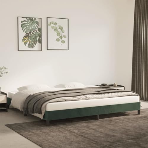 Qnhdfrt Bettgestell Dunkelgrün 200x200 cm Samt Modernes Design mit Stabilen Stützbeinen und Sperrholzlatten für Erholsamen Schlaf Gästebett oder Doppelbett Qnhdfrt Bettgestell Dunkelgrün 200x200 cm Samt Modernes Design mit Stabilen Stützbeinen und Sperrholzlatten für Erholsamen Schlaf Gästebett oder Doppelbett von Qnhdfrt