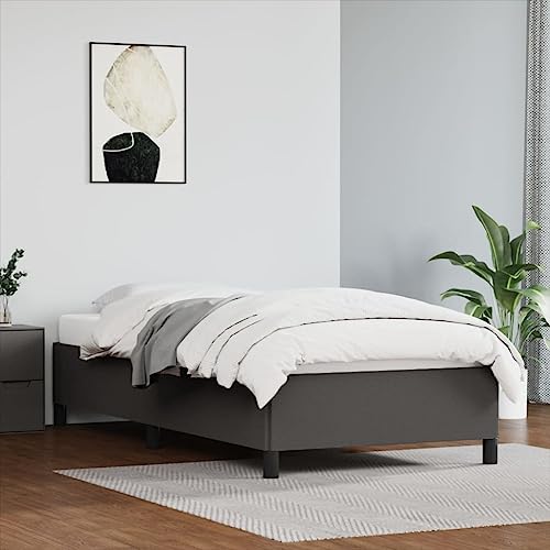 Qnhdfrt Bettgestell Grau 100x200 cm Modernes Kunstleder Bett mit Sperrholzlatten Stabil & Langlebig für Schlafzimmer Gästebett oder Jugendzimmer Qnhdfrt Bettgestell Grau 100x200 cm Modernes Kunstleder Bett mit Sperrholzlatten Stabil & Langlebig für Schlafzimmer Gästebett oder Jugendzimmer von Qnhdfrt