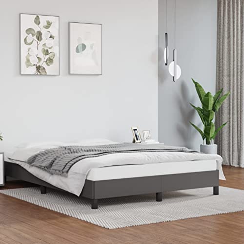 Qnhdfrt Bettgestell Grau 140x190 cm Kunstleder Modernes Design mit Stabilen Stützbeinen und Sperrholzlatten für Erholsamen Schlaf Gästebett oder Doppelbett Qnhdfrt Bettgestell Grau 140x190 cm Kunstleder Modernes Design mit Stabilen Stützbeinen und Sperrholzlatten für Erholsamen Schlaf Gästebett oder Doppelbett von Qnhdfrt