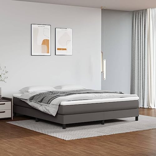 Qnhdfrt Bettgestell Grau 160x200 cm Modernes Kunstleder Bett mit Sperrholzlatten Stabil und Langlebig für Schlafzimmer Gästebett oder Doppelbett Qnhdfrt Bettgestell Grau 160x200 cm Modernes Kunstleder Bett mit Sperrholzlatten Stabil und Langlebig für Schlafzimmer Gästebett oder Doppelbett von Qnhdfrt