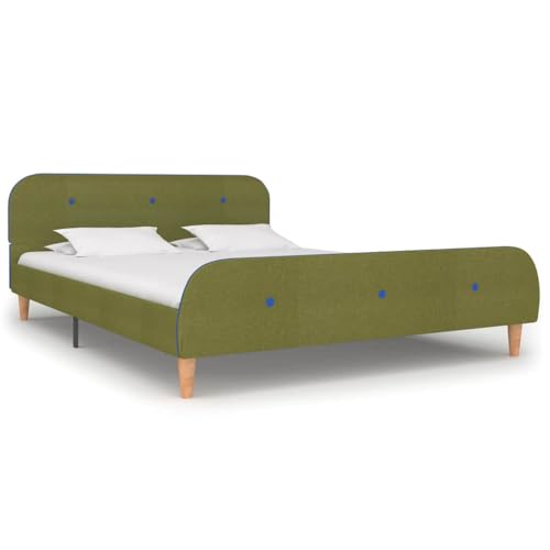 Qnhdfrt Bettgestell Grün 135x190 cm Modernes Design mit Eisenrahmen und Massivholzbeinen Strapazierfähiger Stoffbezug Einfache Montage für Schlafzimmer Gästebett oder Jugendzimmer Qnhdfrt Bettgestell Grün 135x190 cm Modernes Design mit Eisenrahmen und Massivholzbeinen Strapazierfähiger Stoffbezug Einfache Montage für Schlafzimmer Gästebett oder Jugendzimmer von Qnhdfrt