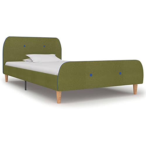 Qnhdfrt Bettgestell Grün Stoff 90x200 cm Klassischer Bettrahmen aus Holz und Eisen mit Elegantem Design Robust und Langlebig für Schlafzimmer Gästebett und Jugendzimmer Qnhdfrt Bettgestell Grün Stoff 90x200 cm Klassischer Bettrahmen aus Holz und Eisen mit Elegantem Design Robust und Langlebig für Schlafzimmer Gästebett und Jugendzimmer von Qnhdfrt