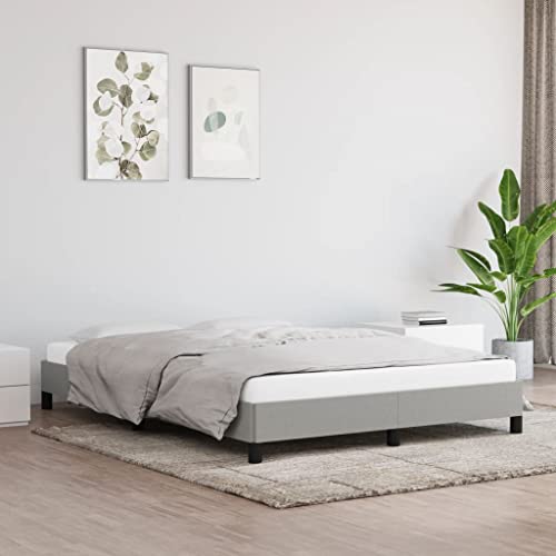 Qnhdfrt Bettgestell Hellgrau 140x200 cm Stoff Modernes Design mit Stabilen Stützbeinen und Atmungsaktiven Material für Erholsamen Schlaf Gästebett oder Heimbett Qnhdfrt Bettgestell Hellgrau 140x200 cm Stoff Modernes Design mit Stabilen Stützbeinen und Atmungsaktiven Material für Erholsamen Schlaf Gästebett oder Heimbett von Qnhdfrt