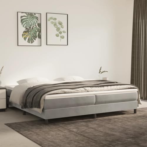 Qnhdfrt Bettgestell Hellgrau 203 x 200 cm Samt Bezug mit Stützbeinen und Sperrholzlatten für erholsamen Schlaf im Schlafzimmer Qnhdfrt Bettgestell Hellgrau 203 x 200 cm Samt Bezug mit Stützbeinen und Sperrholzlatten für erholsamen Schlaf im Schlafzimmer von Qnhdfrt