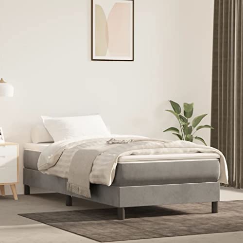 Qnhdfrt Bettgestell Hellgrau 80x200 cm Samt Bezug mit Sperrholzlatten Stabil und Langlebig für Schlafzimmer Gästebett oder Jugendzimmer Qnhdfrt Bettgestell Hellgrau 80x200 cm Samt Bezug mit Sperrholzlatten Stabil und Langlebig für Schlafzimmer Gästebett oder Jugendzimmer von Qnhdfrt