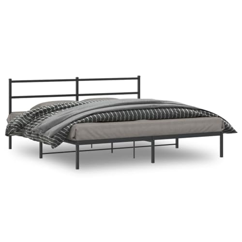 Qnhdfrt Bettgestell Metall 200x200 cm Schwarz mit Kopfteil und Lattenrost Robuste Stahlkonstruktion für Schlafzimmer Doppelbett Stauraum unter dem Bett für Matratze 200x200 cm Qnhdfrt Bettgestell Metall 200x200 cm Schwarz mit Kopfteil und Lattenrost Robuste Stahlkonstruktion für Schlafzimmer Doppelbett Stauraum unter dem Bett für Matratze 200x200 cm von Qnhdfrt