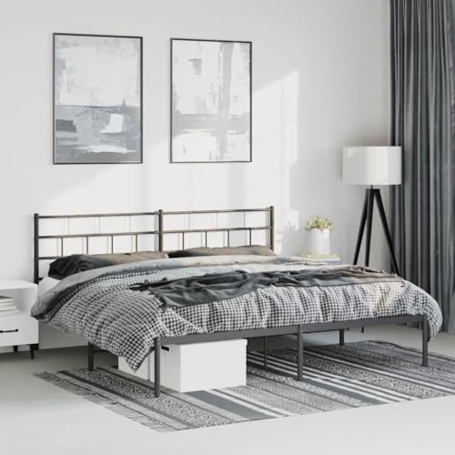 Qnhdfrt Bettgestell Metall Schwarz 183x213 cm mit Kopfteil Robustes Stahlbett mit Lattenrost und Stauraum für Schlafzimmer Gästebett oder Doppelbett Qnhdfrt Bettgestell Metall Schwarz 183x213 cm mit Kopfteil Robustes Stahlbett mit Lattenrost und Stauraum für Schlafzimmer Gästebett oder Doppelbett von Qnhdfrt