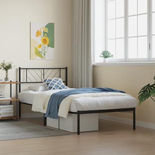 Qnhdfrt Bettgestell Metall Schwarz 80x200 cm Robustes Metallbett mit Kopfteil und Stauraum für Schlafzimmer Gästebett oder Jugendzimmer Qnhdfrt Bettgestell Metall Schwarz 80x200 cm Robustes Metallbett mit Kopfteil und Stauraum für Schlafzimmer Gästebett oder Jugendzimmer von Qnhdfrt