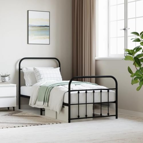 Qnhdfrt Bettgestell Metall Schwarz 90x 200 cm mit Lattenrost Stauraum Robustes Stahlbett für Schlafzimmer Gästezimmer und Jugendzimmer Qnhdfrt Bettgestell Metall Schwarz 90x 200 cm mit Lattenrost Stauraum Robustes Stahlbett für Schlafzimmer Gästezimmer und Jugendzimmer von Qnhdfrt