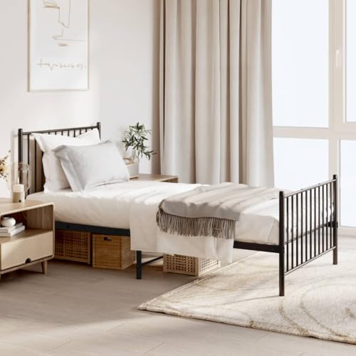 Qnhdfrt Bettgestell Metall Schwarz 90x190 cm mit Lattenrost Robuste Stahlkonstruktion und Zusätzlichem Stauraum für Schlafzimmer Gästebett oder Jugendzimmer Qnhdfrt Bettgestell Metall Schwarz 90x190 cm mit Lattenrost Robuste Stahlkonstruktion und Zusätzlichem Stauraum für Schlafzimmer Gästebett oder Jugendzimmer von Qnhdfrt