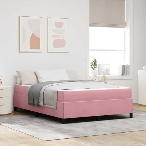 Qnhdfrt Bettgestell Modernes Design 160 x 200 cm Rosa und Weiß Samt Hochdichte Schaumstoffmatratze Stabile Holzbeine Minimalistischer Look Einfache Montage für Schlafzimmer Qnhdfrt Bettgestell Modernes Design 160 x 200 cm Rosa und Weiß Samt Hochdichte Schaumstoffmatratze Stabile Holzbeine Minimalistischer Look Einfache Montage für Schlafzimmer von Qnhdfrt