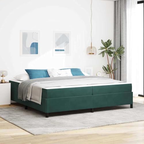 Qnhdfrt Bettgestell Modernes Design 200 x 200 cm mit Hochdichter Schaumstoffmatratze Dunkelgrün Grün Weiß Samt Robustes Holzbett für Schlafzimmer Qnhdfrt Bettgestell Modernes Design 200 x 200 cm mit Hochdichter Schaumstoffmatratze Dunkelgrün Grün Weiß Samt Robustes Holzbett für Schlafzimmer von Qnhdfrt