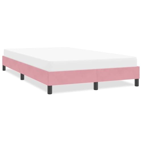 Qnhdfrt Bettgestell Rosa 120x210 cm Samt Stoff mit Lattenrost Stabiles Familienbett und Gästebett für erholsamen Schlaf von Qnhdfrt
