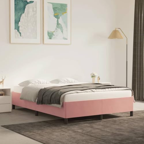 Qnhdfrt Bettgestell Rosa 140x190 cm Samt Modernes Bett mit Stützbeinen und Sperrholzlatten für erholsamen Schlaf Qnhdfrt Bettgestell Rosa 140x190 cm Samt Modernes Bett mit Stützbeinen und Sperrholzlatten für erholsamen Schlaf von Qnhdfrt