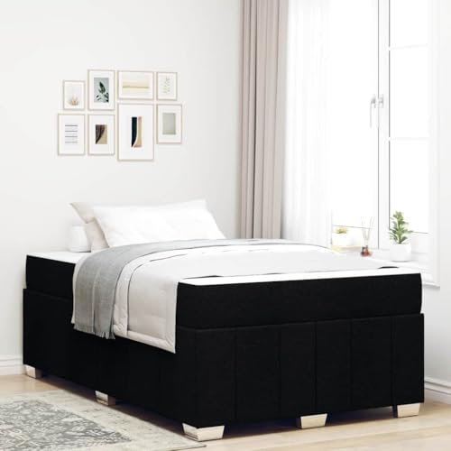 Qnhdfrt Bettgestell Schwarz 120 x 200 cm mit Matratze Modernes Stoffbett für Schlafzimmer Robuste Holzwerkstoffkonstruktion mit Quadratbeinen Qnhdfrt Bettgestell Schwarz 120 x 200 cm mit Matratze Modernes Stoffbett für Schlafzimmer Robuste Holzwerkstoffkonstruktion mit Quadratbeinen von Qnhdfrt