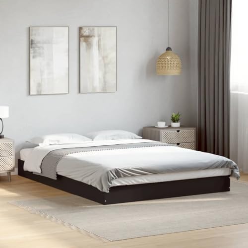 Qnhdfrt Bettgestell Schwarz 120x190 cm Modernes Design mit Robusten Sperrholzlatten und Langlebigem Holzwerkstoff für Schlafzimmer Gästebett oder Jugendbett von Qnhdfrt