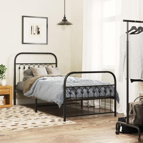 Qnhdfrt Bettgestell Schwarz 196 x 95 x 100 cm Stahl Metallbett mit Lattenrost und Stauraum für 90x190 cm Matratze Robustes Design für Schlafzimmer und Gästezimmer Qnhdfrt Bettgestell Schwarz 196 x 95 x 100 cm Stahl Metallbett mit Lattenrost und Stauraum für 90x190 cm Matratze Robustes Design für Schlafzimmer und Gästezimmer von Qnhdfrt