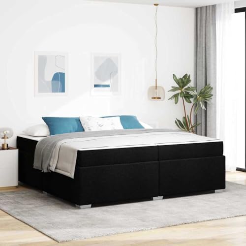Qnhdfrt Bettgestell Schwarz 200 x 200 cm Modernes Design mit Hochdichter Schaumstoffmatratze Robuster Holzwerkstoffrahmen für Schlafzimmer Gästebett und Doppelbett Qnhdfrt Bettgestell Schwarz 200 x 200 cm Modernes Design mit Hochdichter Schaumstoffmatratze Robuster Holzwerkstoffrahmen für Schlafzimmer Gästebett und Doppelbett von Qnhdfrt