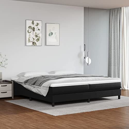 Qnhdfrt Bettgestell Schwarz 200x200 cm Kunstleder Modernes Design mit Stabilen Stützbeinen und Sperrholzlatten für Erholsamen Schlaf Gästebett oder Doppelbett Qnhdfrt Bettgestell Schwarz 200x200 cm Kunstleder Modernes Design mit Stabilen Stützbeinen und Sperrholzlatten für Erholsamen Schlaf Gästebett oder Doppelbett von Qnhdfrt