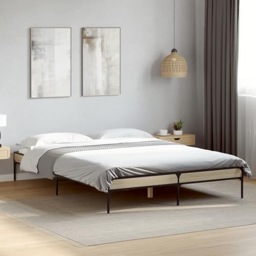 Qnhdfrt Bettgestell Sonoma Eiche 150x 200 cm mit Metallbeinen und Sperrholzlatten Robustes Design für erholsamen Schlaf im Schlafzimmer Qnhdfrt Bettgestell Sonoma Eiche 150x 200 cm mit Metallbeinen und Sperrholzlatten Robustes Design für erholsamen Schlaf im Schlafzimmer von Qnhdfrt