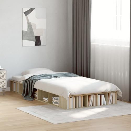 Qnhdfrt Bettgestell Sonoma Eiche 90x 200 cm mit Lattenrost und Stauraum aus Holzwerkstoff für erholsamen Schlaf in Schlafzimmern Qnhdfrt Bettgestell Sonoma Eiche 90x 200 cm mit Lattenrost und Stauraum aus Holzwerkstoff für erholsamen Schlaf in Schlafzimmern von Qnhdfrt