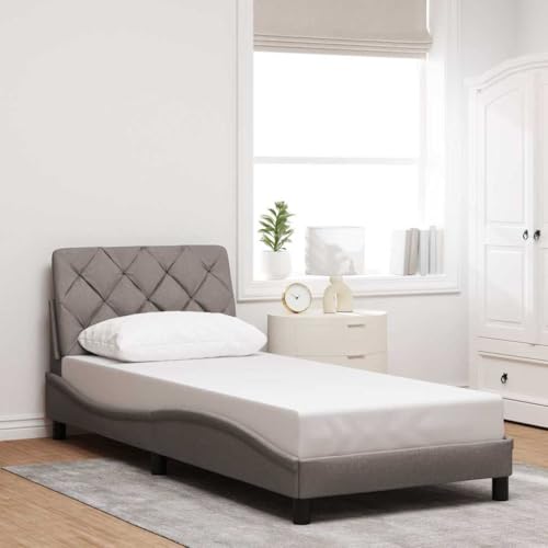 Qnhdfrt Bettgestell Taupe 80x200 cm mit Kopfteil aus Weichem Polyester Stoff und Lattenrost Modernes Wellendesign für Schlafzimmer Gästebett oder Jugendzimmer Qnhdfrt Bettgestell Taupe 80x200 cm mit Kopfteil aus Weichem Polyester Stoff und Lattenrost Modernes Wellendesign für Schlafzimmer Gästebett oder Jugendzimmer von Qnhdfrt