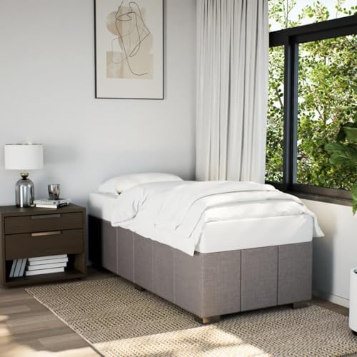 Qnhdfrt Bettgestell Taupe 90x200 cm mit Lattenrost aus strapazierfähigem Polyester Stoff und stabilen Kunststoff Füßen für erholsamen Schlaf im Schlafzimmer Qnhdfrt Bettgestell Taupe 90x200 cm mit Lattenrost aus strapazierfähigem Polyester Stoff und stabilen Kunststoff Füßen für erholsamen Schlaf im Schlafzimmer von Qnhdfrt