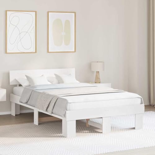 Qnhdfrt Bettgestell Weiß 120 x 200 cm Massivkiefer Modernes Design mit Festem Lattenrost Kein Boxspring Erforderlich Langlebig und Stabil für Schlafzimmer Qnhdfrt Bettgestell Weiß 120 x 200 cm Massivkiefer Modernes Design mit Festem Lattenrost Kein Boxspring Erforderlich Langlebig und Stabil für Schlafzimmer von Qnhdfrt
