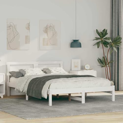 Qnhdfrt Bettgestell Weiß 120 x 200 cm Massivkiefer mit LED-Beleuchtung Modernes Plattformbett für Schlafzimmer Robustes Kiefernholz Einfache Montage Qnhdfrt Bettgestell Weiß 120 x 200 cm Massivkiefer mit LED-Beleuchtung Modernes Plattformbett für Schlafzimmer Robustes Kiefernholz Einfache Montage von Qnhdfrt