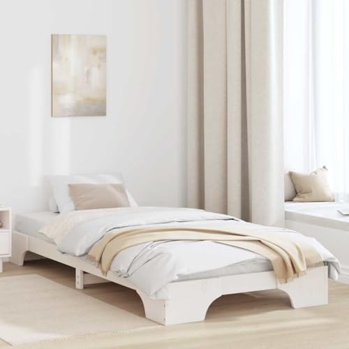 Qnhdfrt Bettgestell Weiß 75x190 cm Massivholz Kiefer Modernes Design mit Stauraum Robuste Bauweise für Erwachsene Einzelbett mit Lattenrost Qnhdfrt Bettgestell Weiß 75x190 cm Massivholz Kiefer Modernes Design mit Stauraum Robuste Bauweise für Erwachsene Einzelbett mit Lattenrost von Qnhdfrt