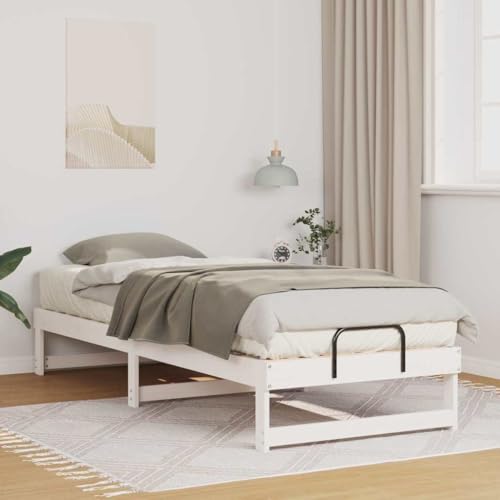 Qnhdfrt Bettgestell Weiß 80 x 200 cm Massivholz Kiefer Plattformbett mit Tragegriffen Minimalistisches Design für Schlafzimmer und Gästezimmer Qnhdfrt Bettgestell Weiß 80 x 200 cm Massivholz Kiefer Plattformbett mit Tragegriffen Minimalistisches Design für Schlafzimmer und Gästezimmer von Qnhdfrt