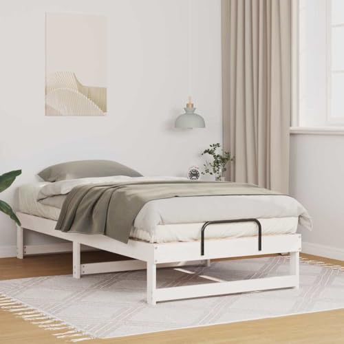 Qnhdfrt Bettgestell Weiß 90 x 200 cm Massivholz Kiefer Plattformbett mit Tragegriffen Minimalistisches Design für Schlafzimmer und Gästezimmer Qnhdfrt Bettgestell Weiß 90 x 200 cm Massivholz Kiefer Plattformbett mit Tragegriffen Minimalistisches Design für Schlafzimmer und Gästezimmer von Qnhdfrt