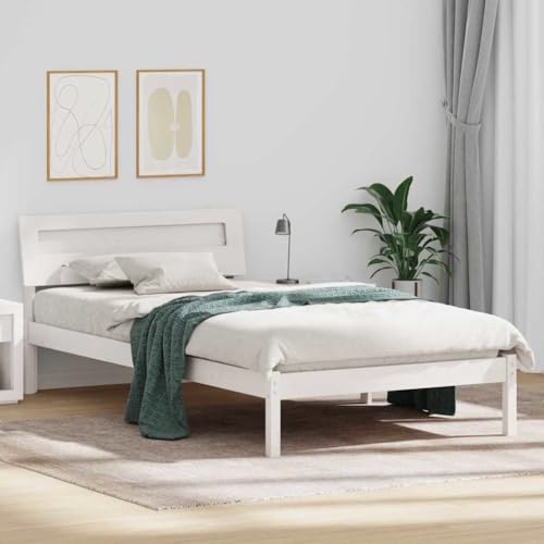 Qnhdfrt Bettgestell Weiß 90 x 200 cm Massivkiefer mit LED-Beleuchtung Modernes Plattformbett für Schlafzimmer Elegante Kopfstütze und Stimmungslicht Qnhdfrt Bettgestell Weiß 90 x 200 cm Massivkiefer mit LED-Beleuchtung Modernes Plattformbett für Schlafzimmer Elegante Kopfstütze und Stimmungslicht von Qnhdfrt