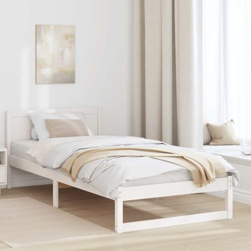 Qnhdfrt Bettgestell Weiß 90 x 200 cm Minimalistisches Holz Bett mit Stauraum Robuste Pappelholz Konstruktion und Elegantes Design für Schlafzimmer Gästezimmer und kleine Wohnungen Qnhdfrt Bettgestell Weiß 90 x 200 cm Minimalistisches Holz Bett mit Stauraum Robuste Pappelholz Konstruktion und Elegantes Design für Schlafzimmer Gästezimmer und kleine Wohnungen von Qnhdfrt